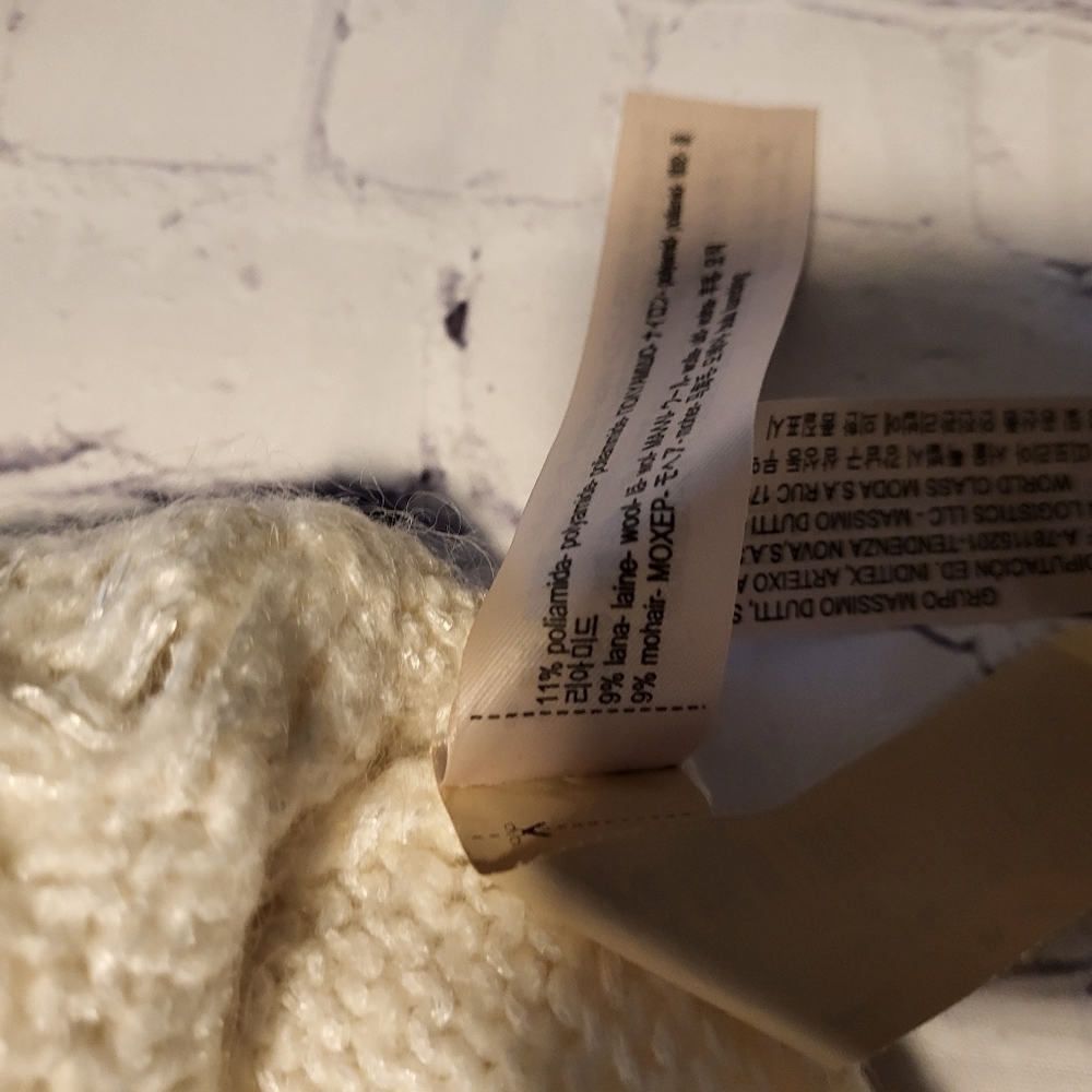 Massimo Dutti Cable Knit Mohair Wool Cream Sweater Size XS - Picture 12 of 12